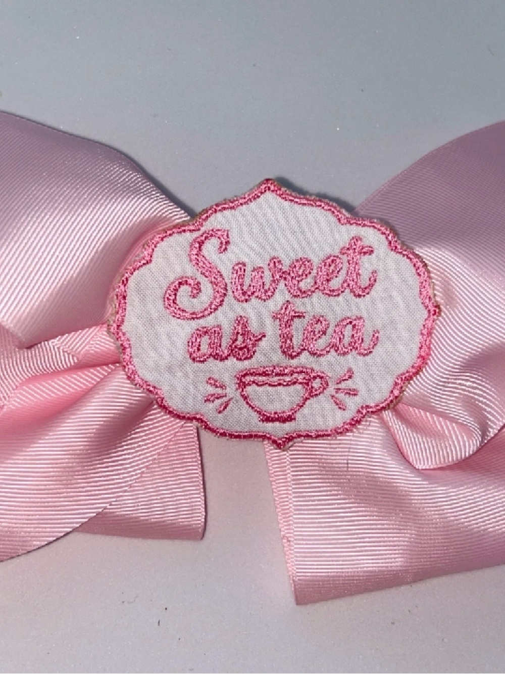 “Sweet as Tea” Large Pink Hair Bow